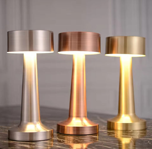 Rechargeable Touch Metal Table Lamp, 3 Colors Creative Ambient Lights